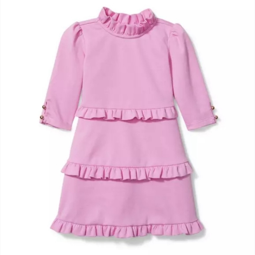 Janie And Jack Ruffle Ponte Dress In Orchid size 4